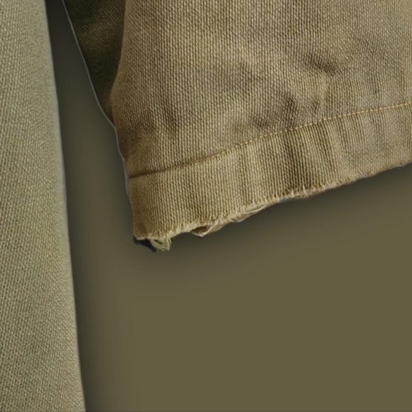 90s vintage Giorgio Armani double-breasted trench coat. Cotton/wool. Green - Picture 6 of 9